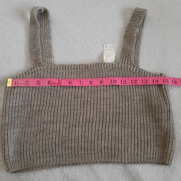Anthropologie NWT Women's Size S Gray Brown Knit Sweater Cropped Cozy Tank Top - Picture 8 of 11